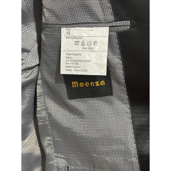 Maenza Black Jacquard Tux Dinner Jacket XS 34 - Picture 4 of 6